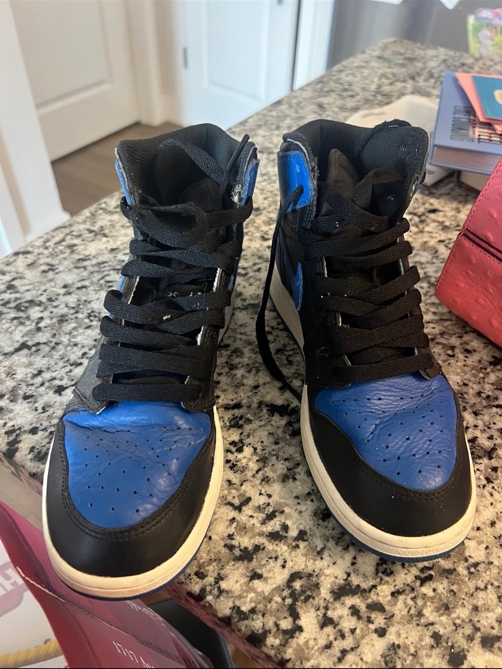 Kids High-Top Sneakers in Black and Blue